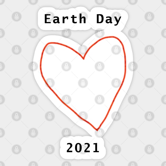 Red Heart Outline for Earth Day 2021 Sticker by ellenhenryart